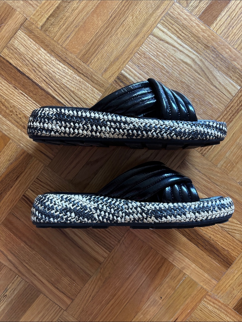 Vince Camuto Black Braided-Trim Slide Mules - Picture 5 of 12